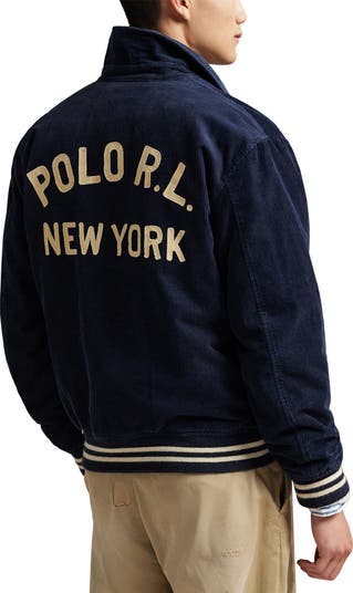 Polo Ralph Lauren Logo Appliqué Corduroy Varsity Jacket
