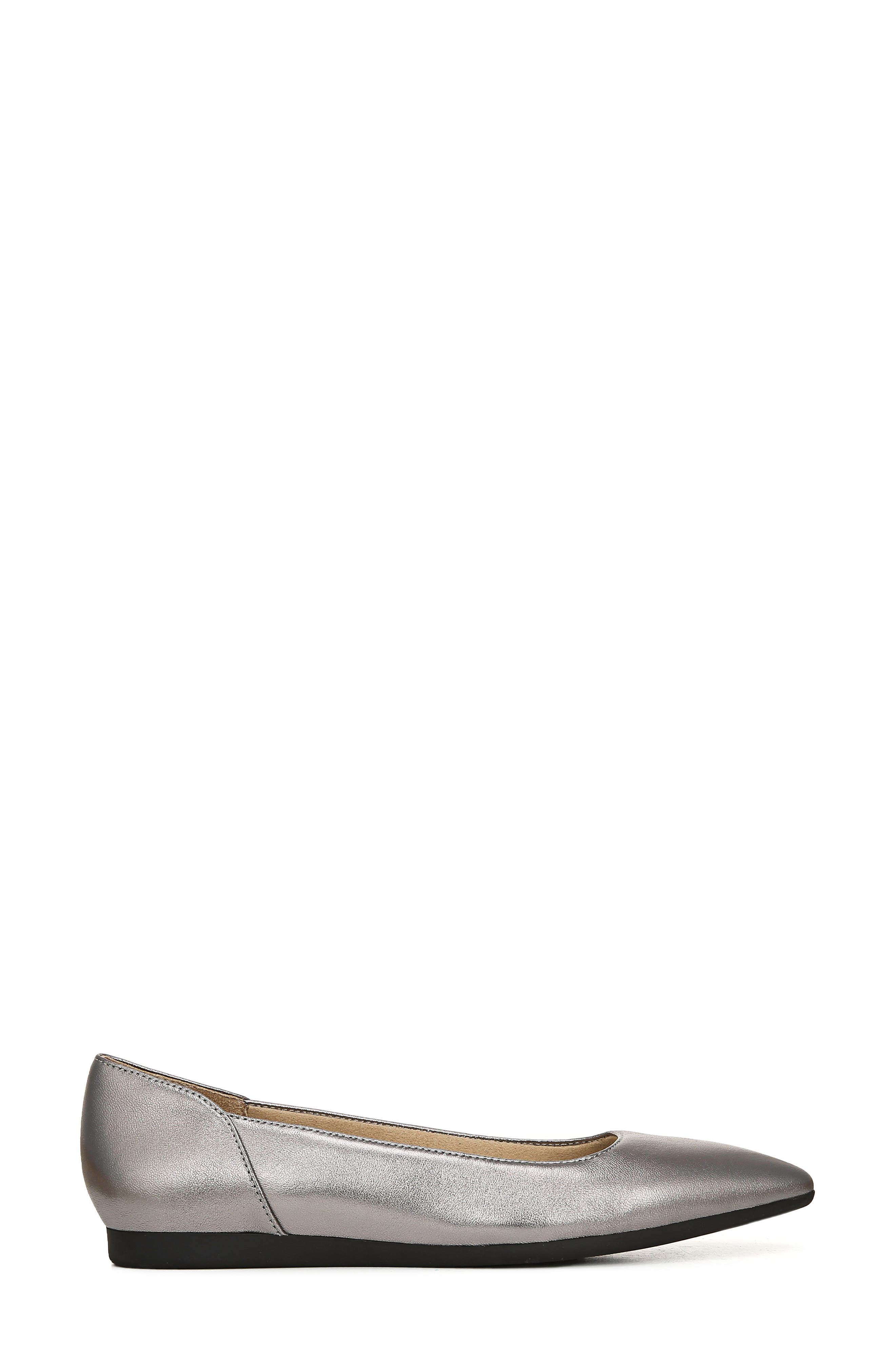 Rayna Flat, Alternate, color, PEWTER METALLIC LEATHER