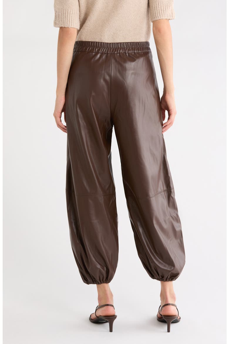 Camryn Faux Leather Joggers, Alternate, color, CHOCOLATE