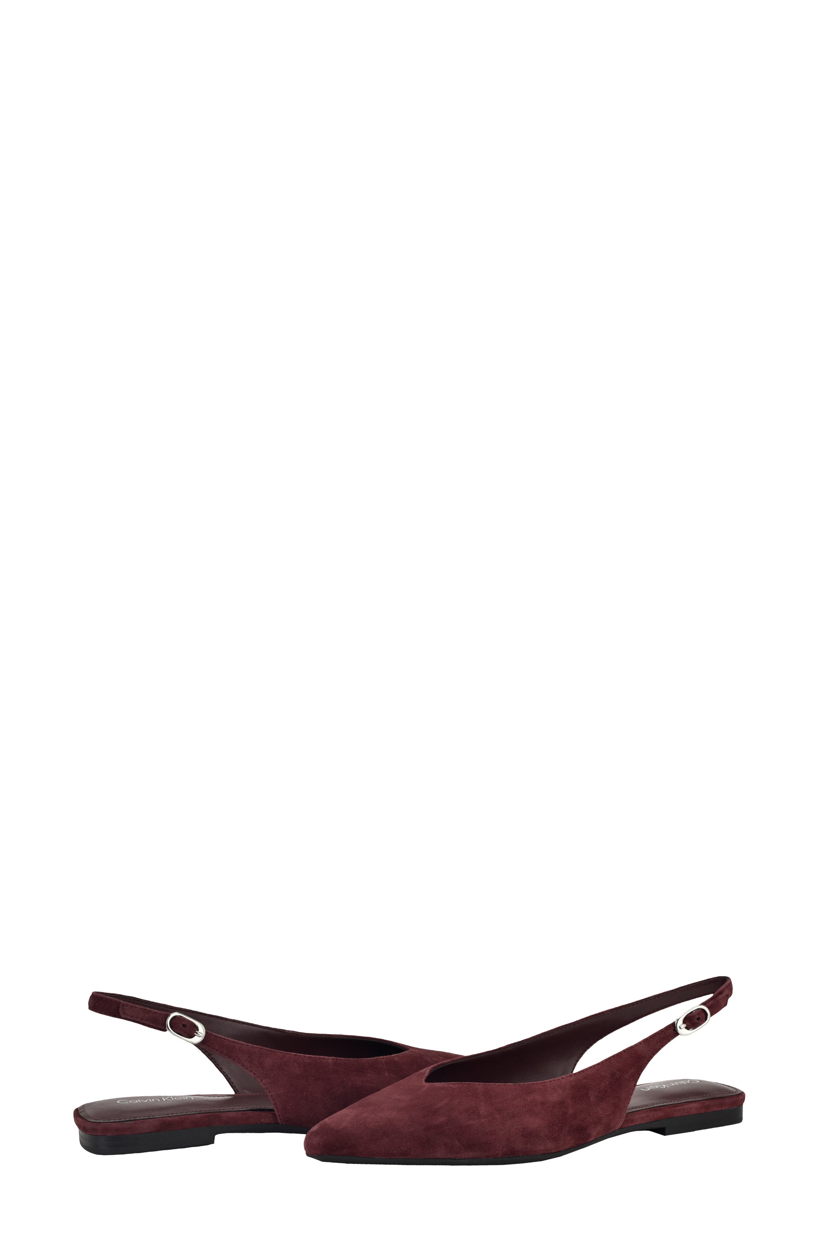 Calvin Klein Galiana Slingback Pointed Toe Flat, Alternate, color, Dark Red