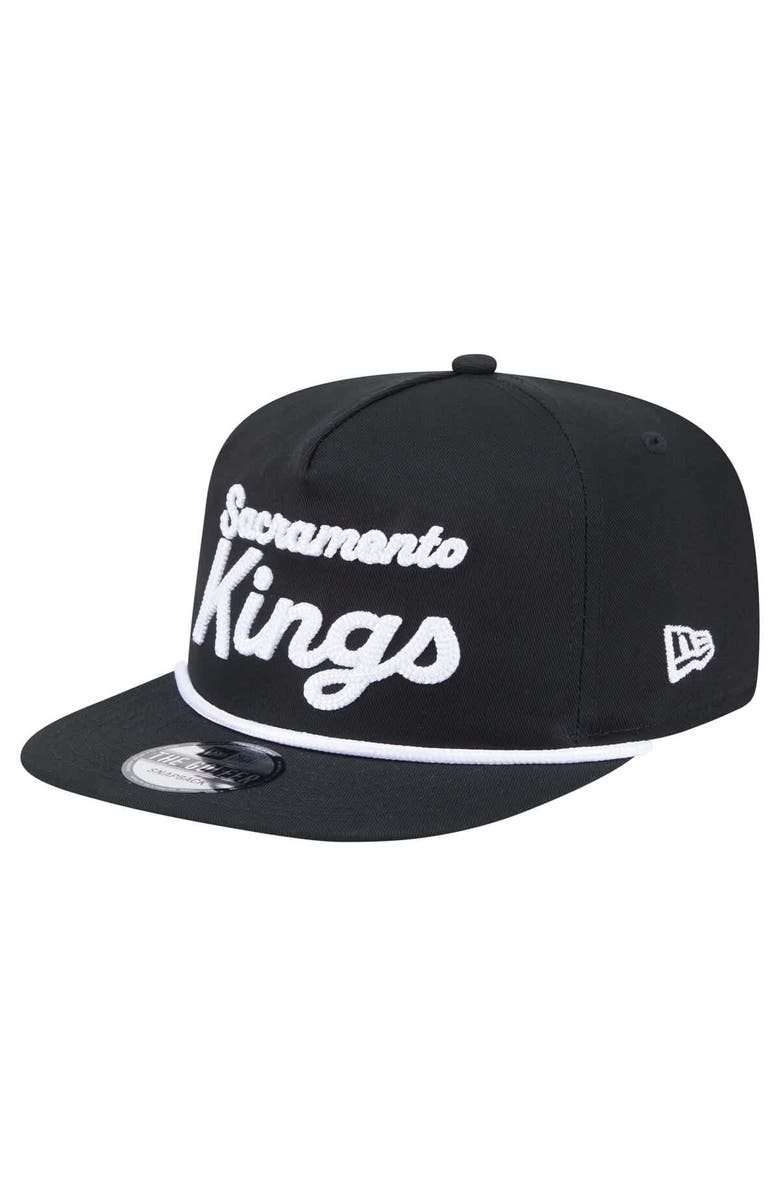 New Era Men's New Era Black Sacramento Kings Team Text Golfer Snapback Hat, Alternate, color, 