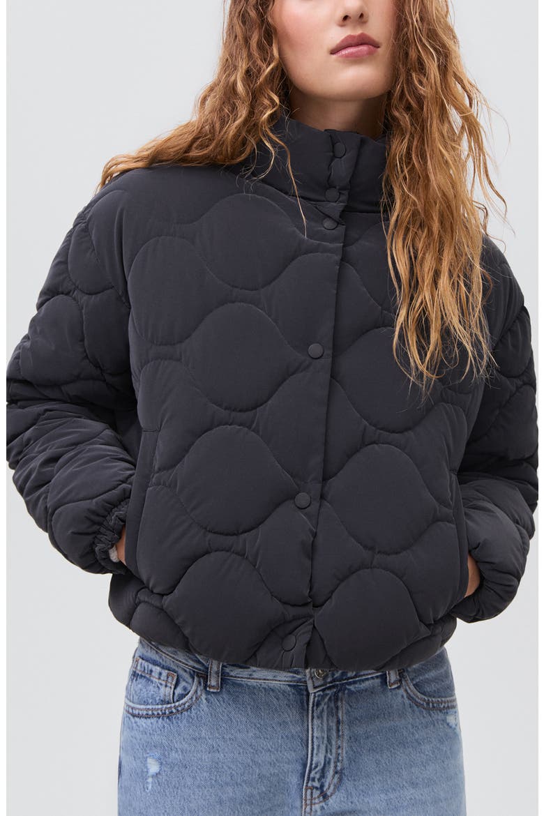 Quilted Puffer Coat, Main, color, DARK NAVY