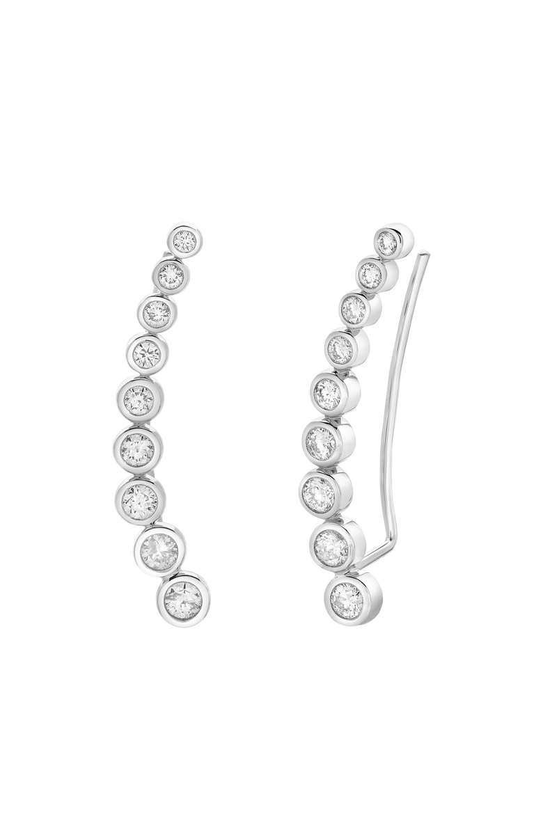 LuvMyJewelry Gaia Bubble Diamond Crawler Cuff Earrings in 14K Gold, Alternate, color, 14K White Gold