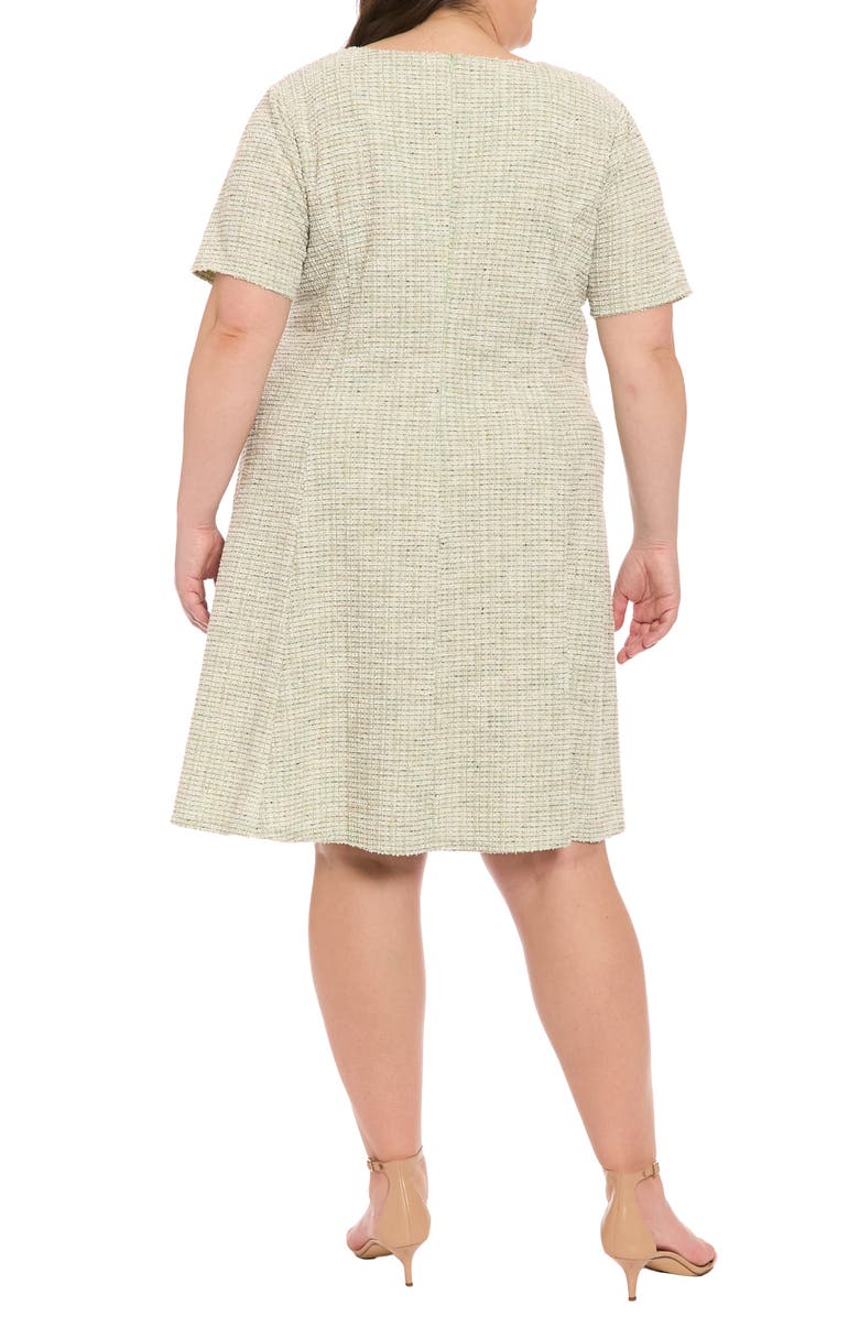 London Times Bouclé Metallic Tweed Dress, Alternate, color, Green/ Multi