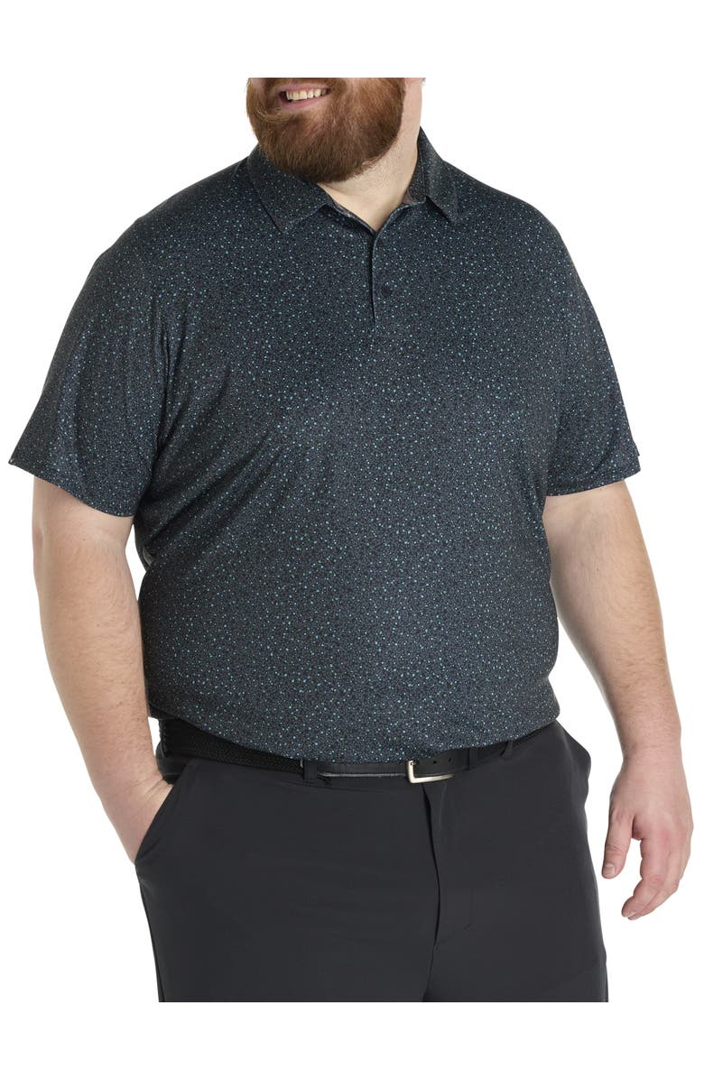 Callaway Big & Tall Performance Micro Floral Polo Shirt, Main, color, Caviar