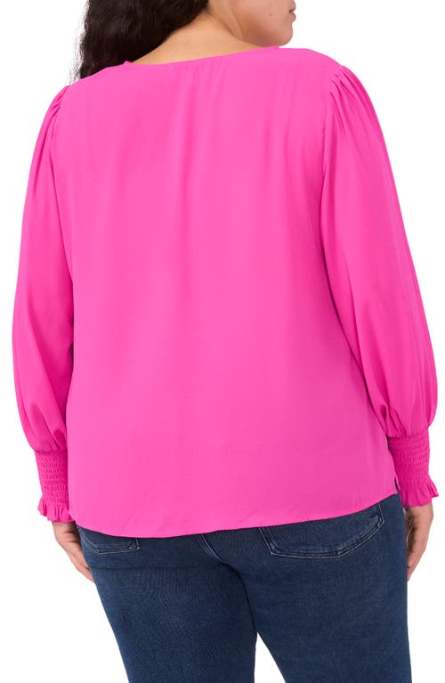 CECE CECE SMOCK CUFF CREPE TOP 