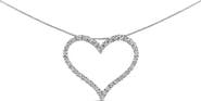 Haus of Brilliance 14K White Gold 3.0 Cttw Lab Grown Diamond Open Heart Pendant Necklace