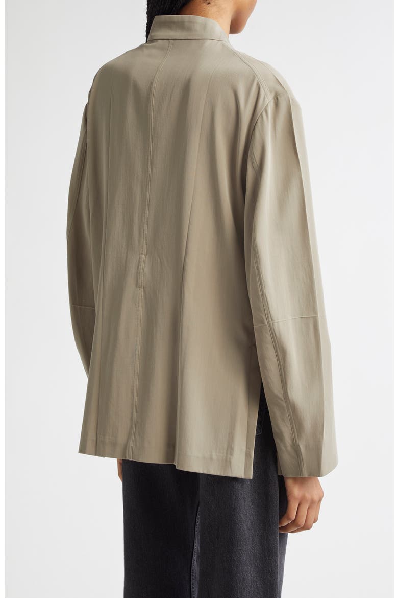 Origami Belted Virgin Wool & Cotton Jacket, Alternate, color, BEIGE