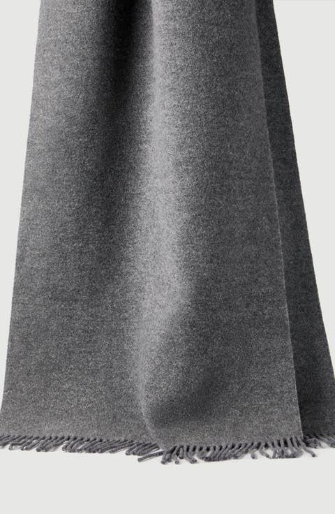 Hooded wool and cashmere knit scarf
