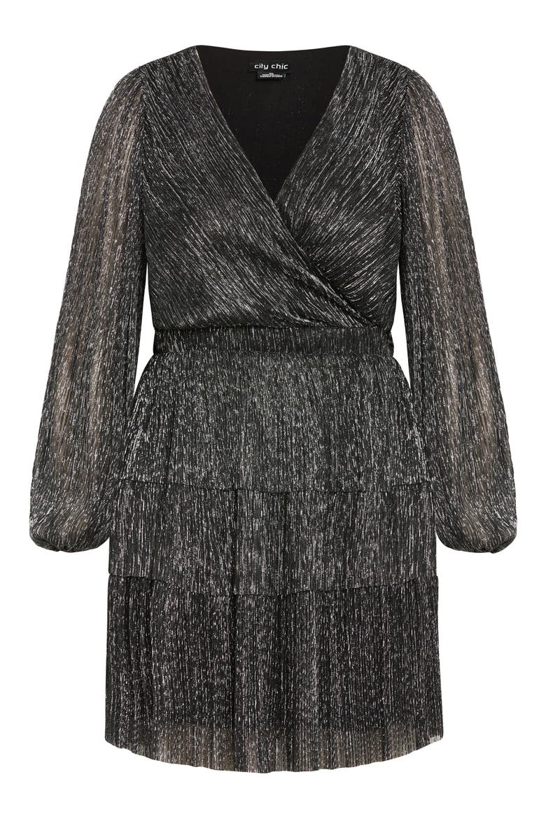 Lily Metallic Ruched Dress, Alternate, color, BLACK