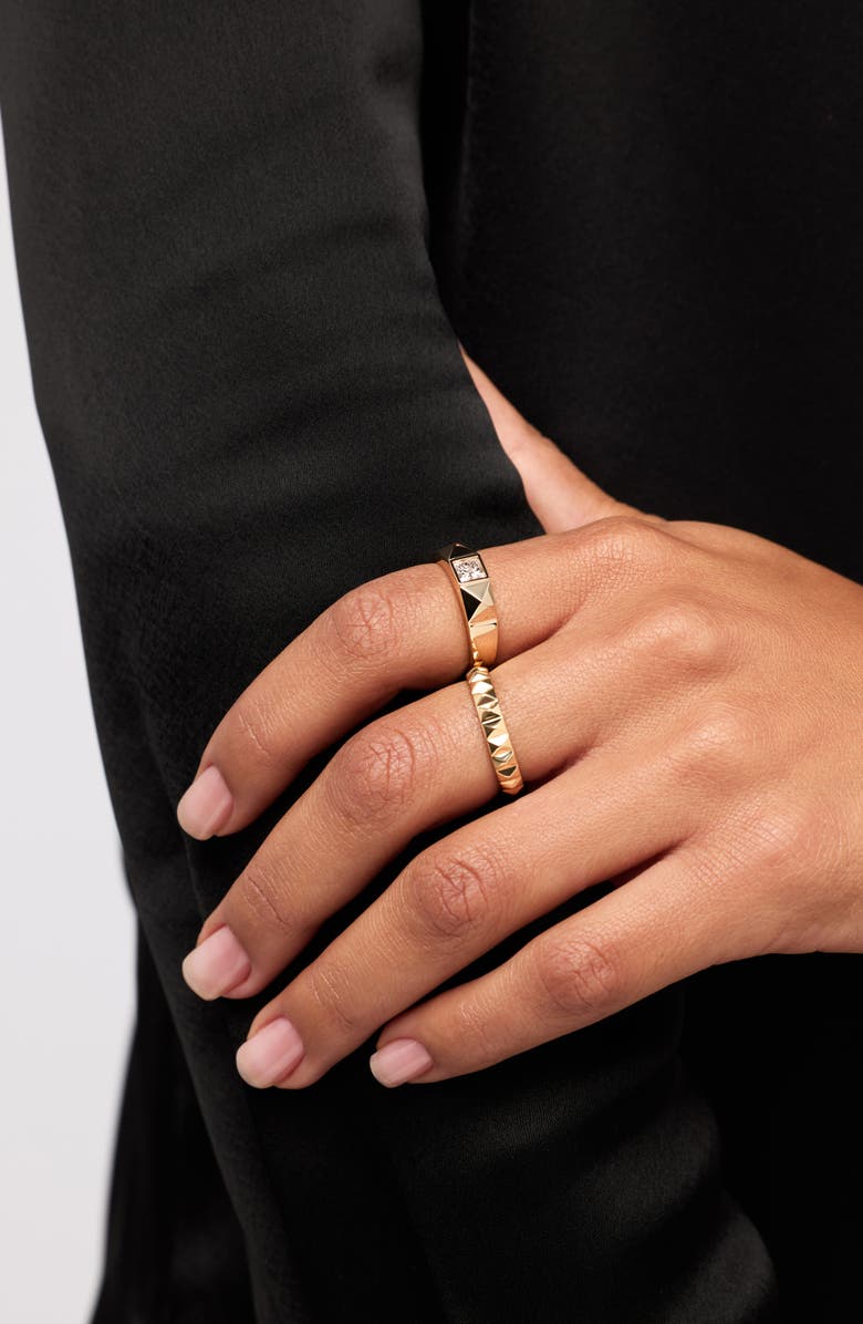 Ana Luisa Solid Yellow Gold - Diamond Equinox Ring, Alternate, color, Gold