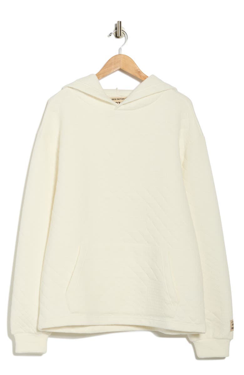 FLEECE FACTORY Quilted Hoodie, Alternate, color, Ivory
