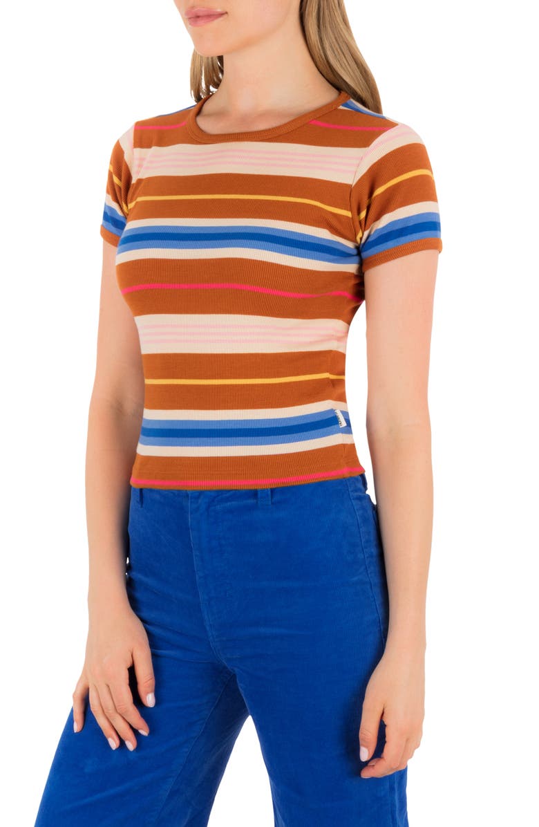 Hurley Just a Girl Fitted T-Shirt, Alternate, color, Leather Brown