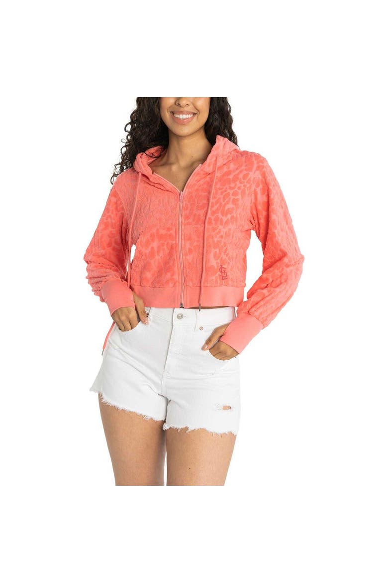 Women's Lusso Pink St. Louis Cardinals Tabitha Cheetah Terry Full-Zip Sweatshirt, Main, color, Pink