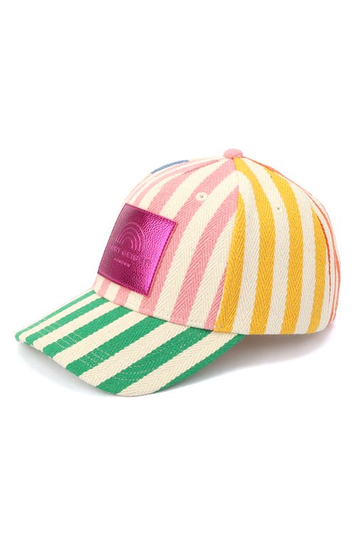 Kurt Geiger London Multicolor Stripe Baseball Hat In Rainbow