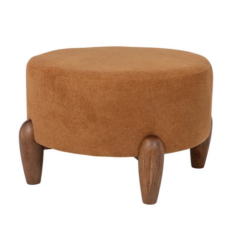 Upholstered Ottoman with Tapered Legs