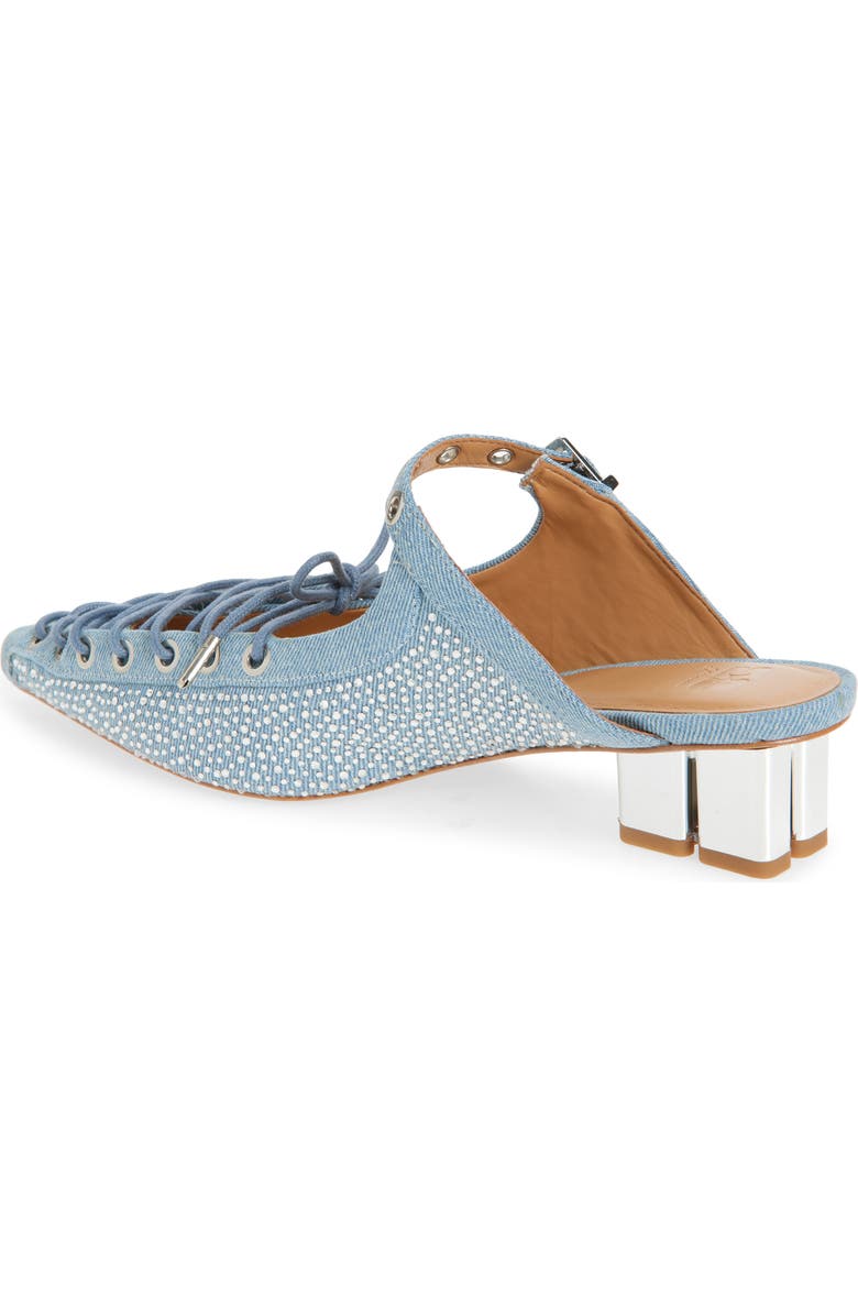 Ganni Eyelets Lace-Up Mule, Alternate, color, Faded Denim