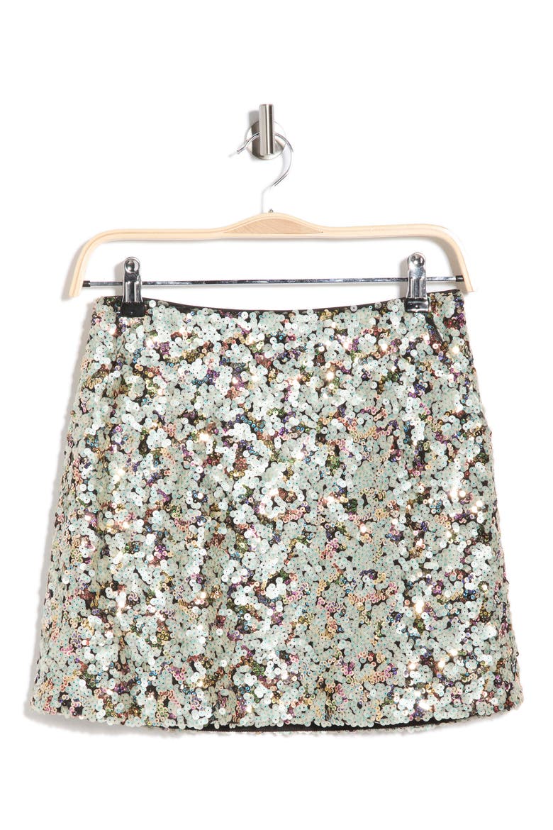 Sequin Miniskirt, Alternate, color, MULTICOLOR