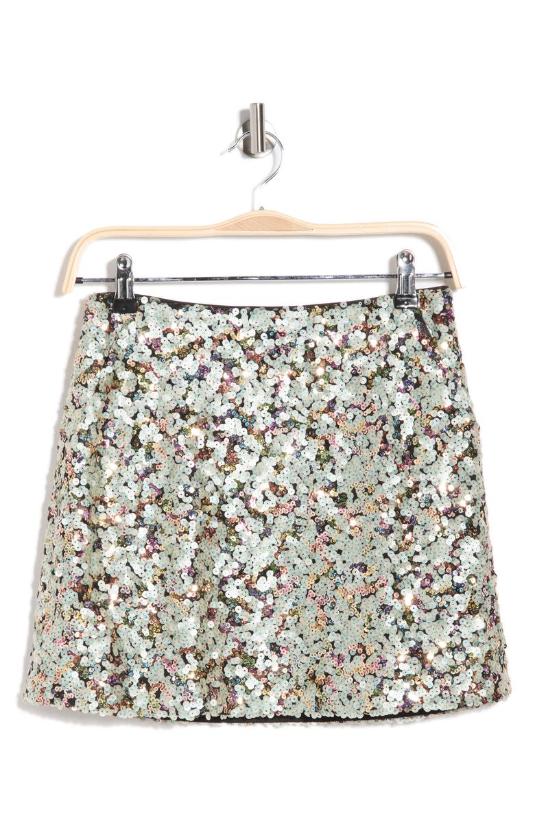 Longchamp Sequin Miniskirt, Alternate, color, Multicolor