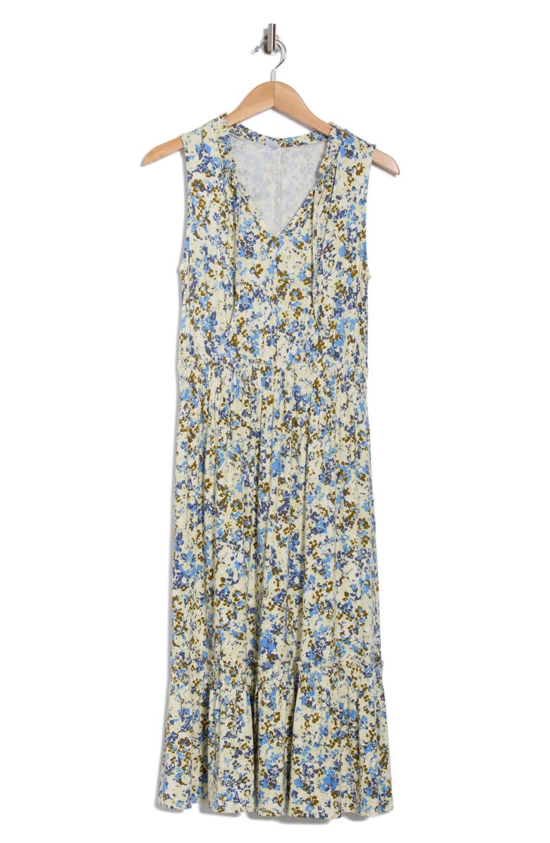 Melrose and Market Sleeveless Ruffle Hem Dress, Alternate, color, Green- Blue Nancy Fleur