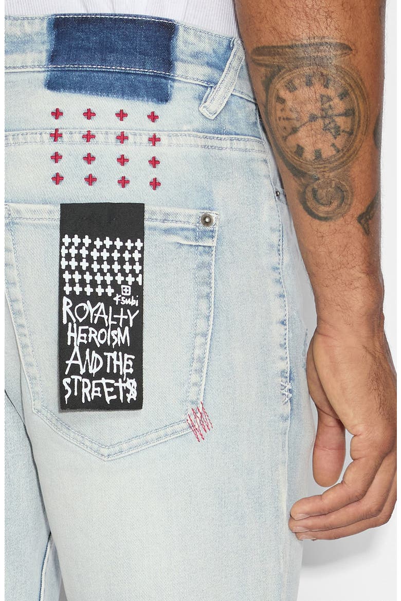 Van Winkle Blue Ice Ripper Skinny Jeans, Alternate, color, DENIM