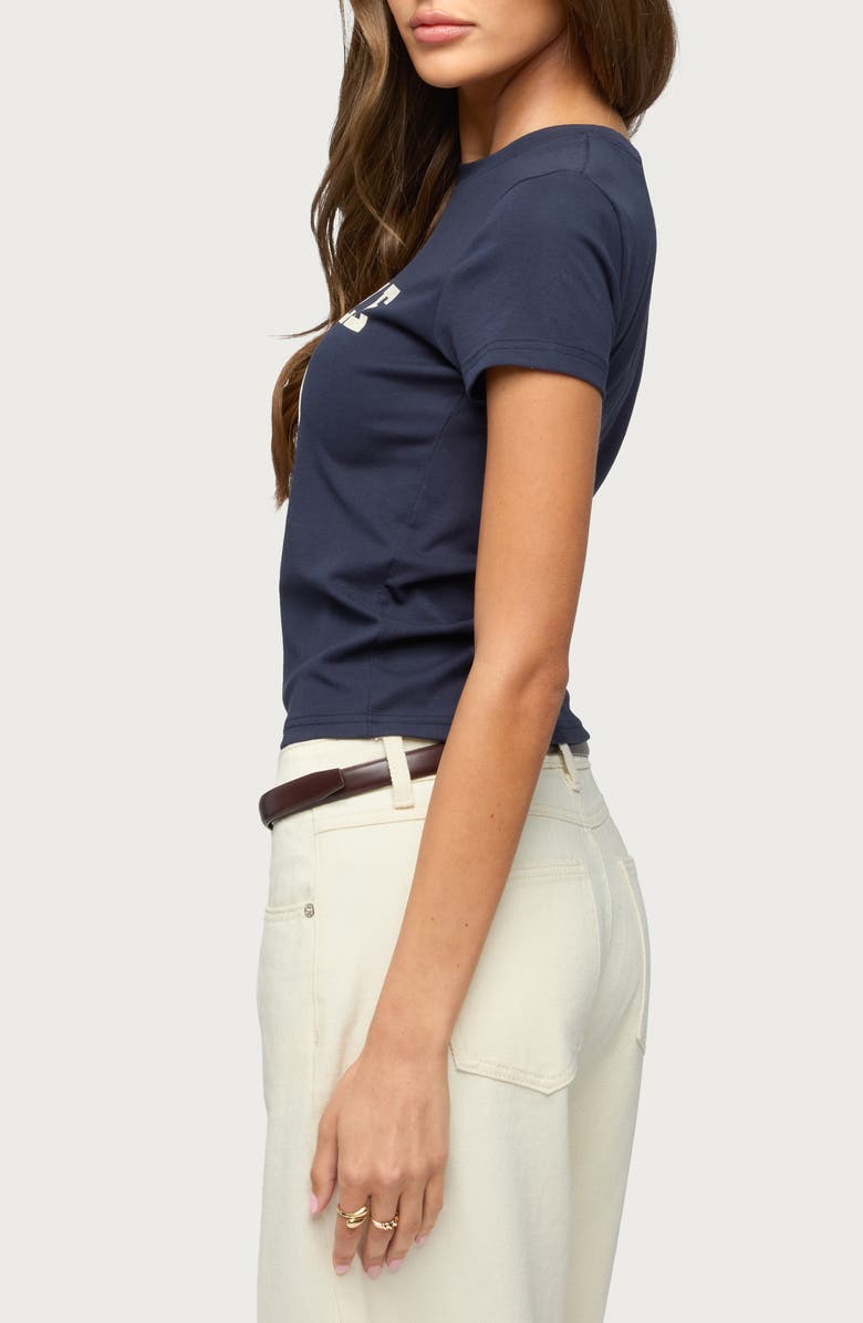 EDIKTED Nashville Cotton Graphic T-Shirt, Alternate, color, Navy