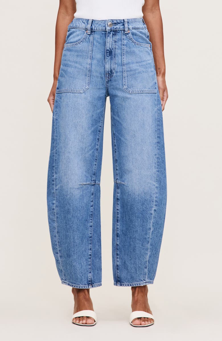 DL1961 High Waist Barrel Leg Jeans, Main, color, Meadow Lake