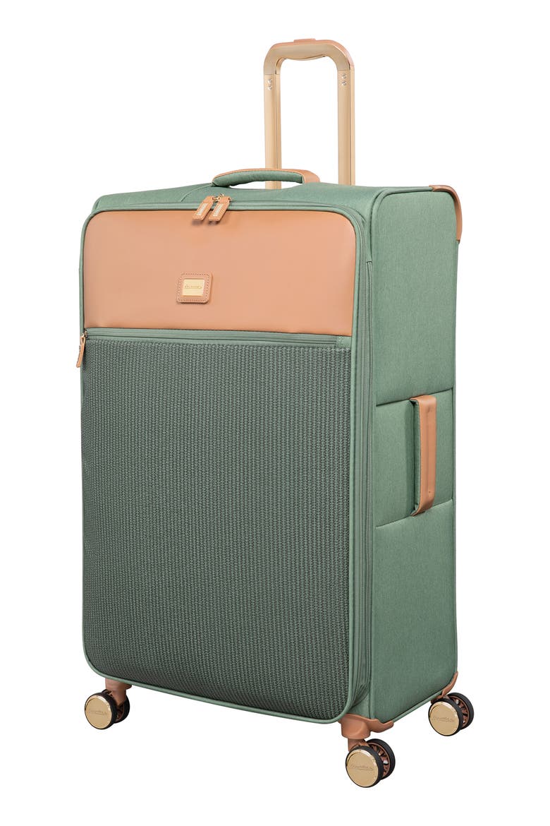 Odelia 32-Inch Soft Shell Spinner Suitcase, Main, color, GREEN TEA