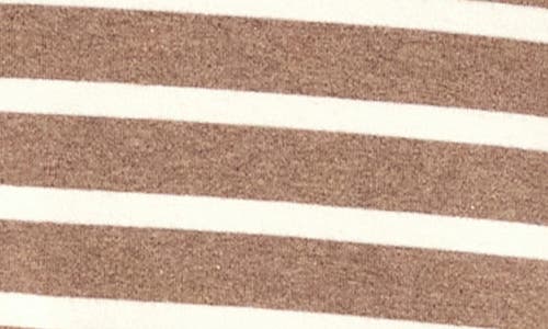 Karen Kane Stripe Crewneck Long Sleeve Top In Brown