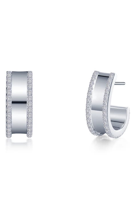 Simulated Diamond Huggie Hoop Earrings