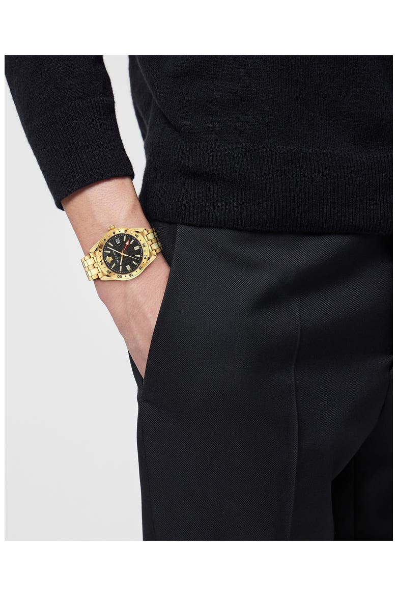 Greca Time Bracelet Watch, 41mm, Alternate, color, IP YELLOW GOLD
