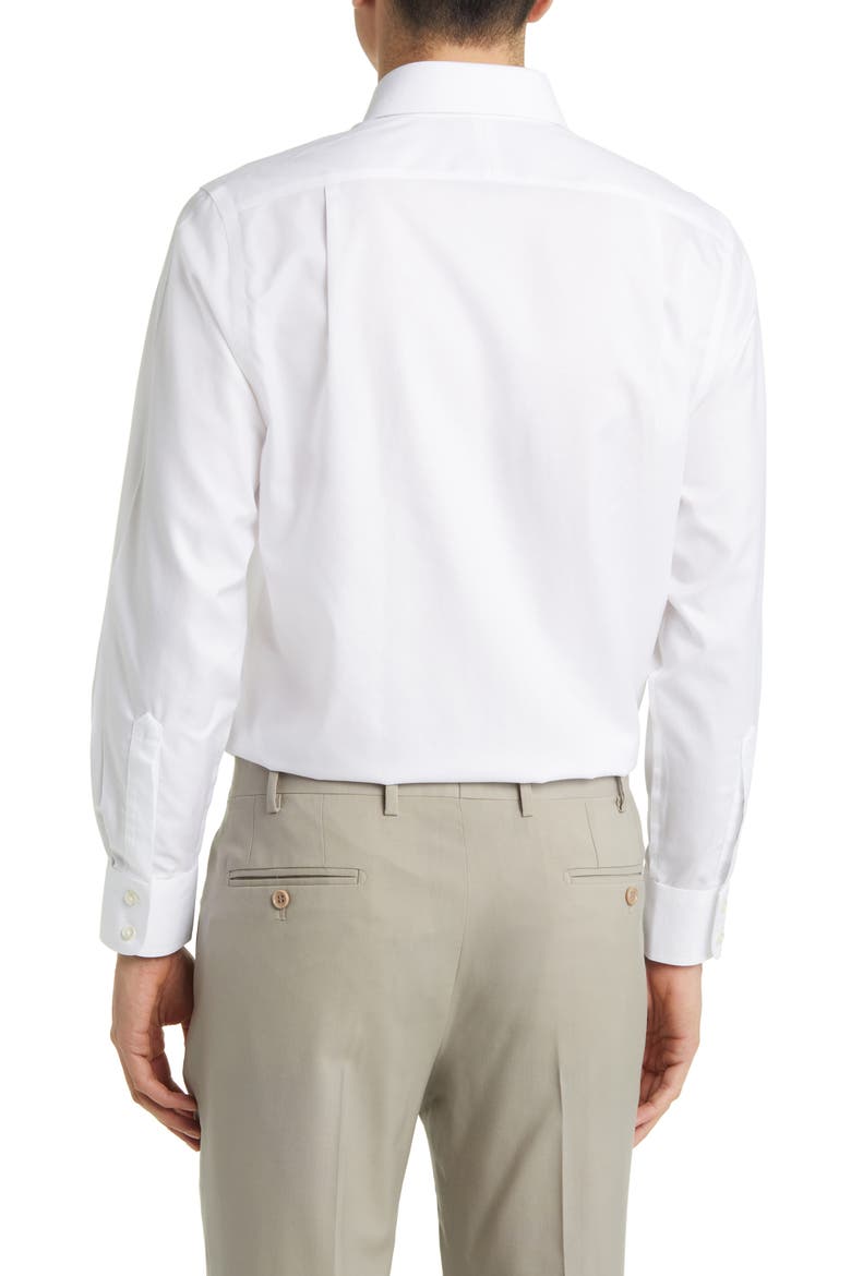 Slim Fit Non-Iron Solid Twill Button-Down Dress Shirt, Alternate, color, WHITE