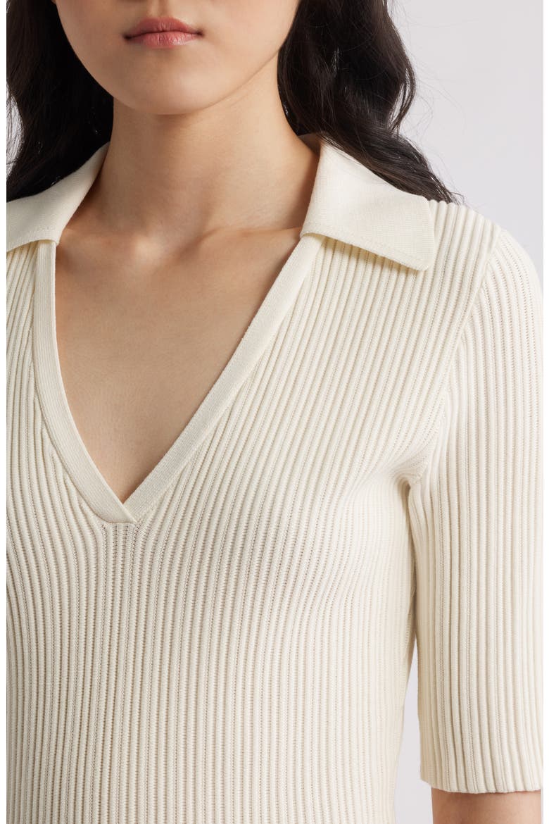 Fracie Rib Midi Dress, Alternate, color, OPEN WHT