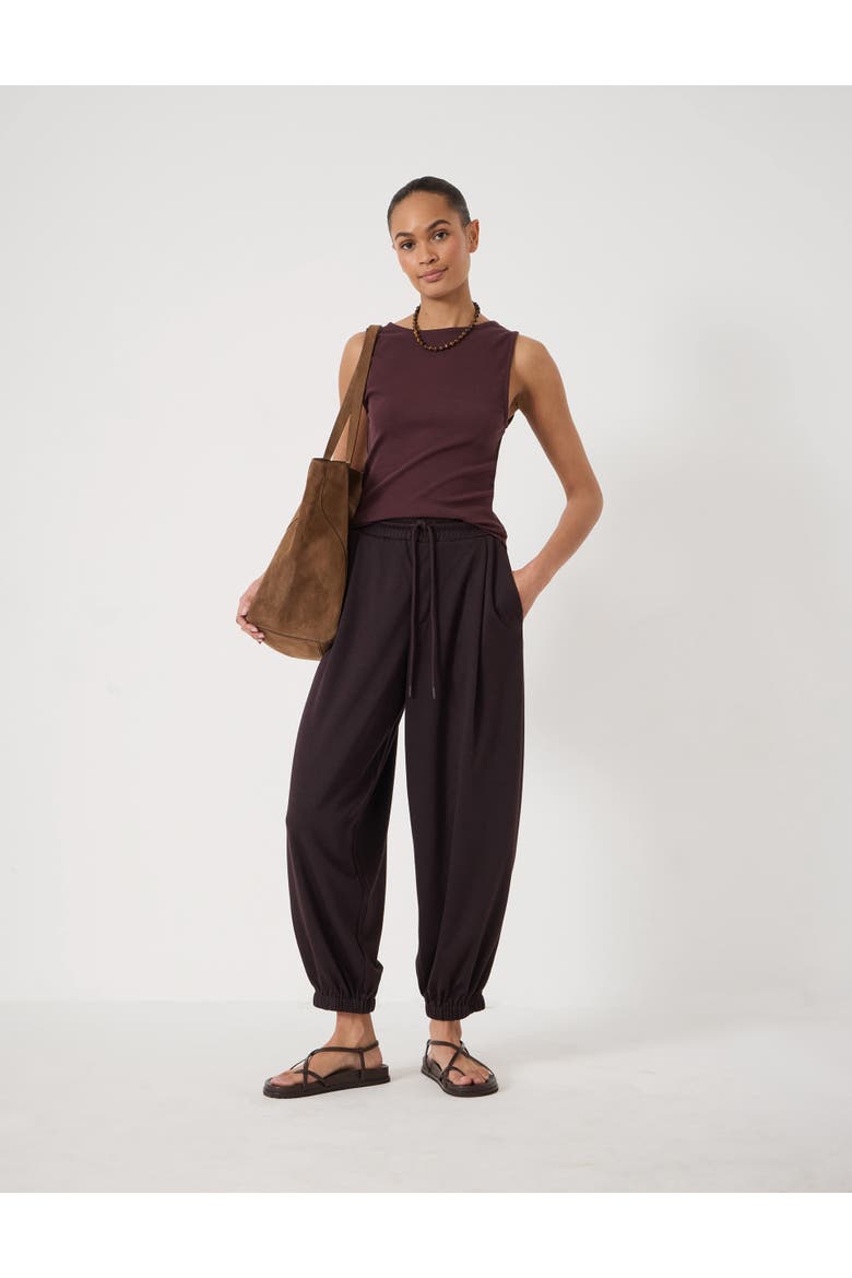 Sephy Bubble Hem Jersey Pants, Alternate, color, Dark Wine Red