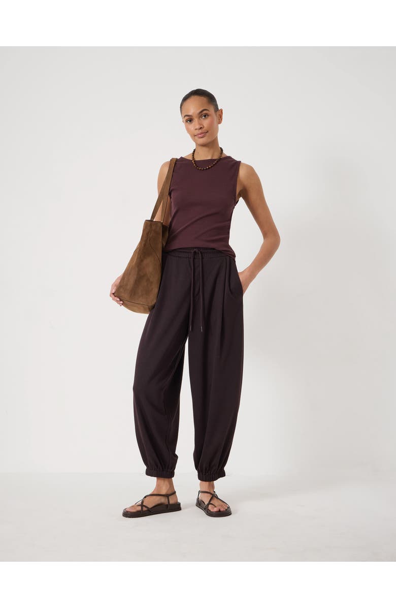 Hush Sephy Bubble Hem Jersey Pants, Alternate, color, Dark Wine Red