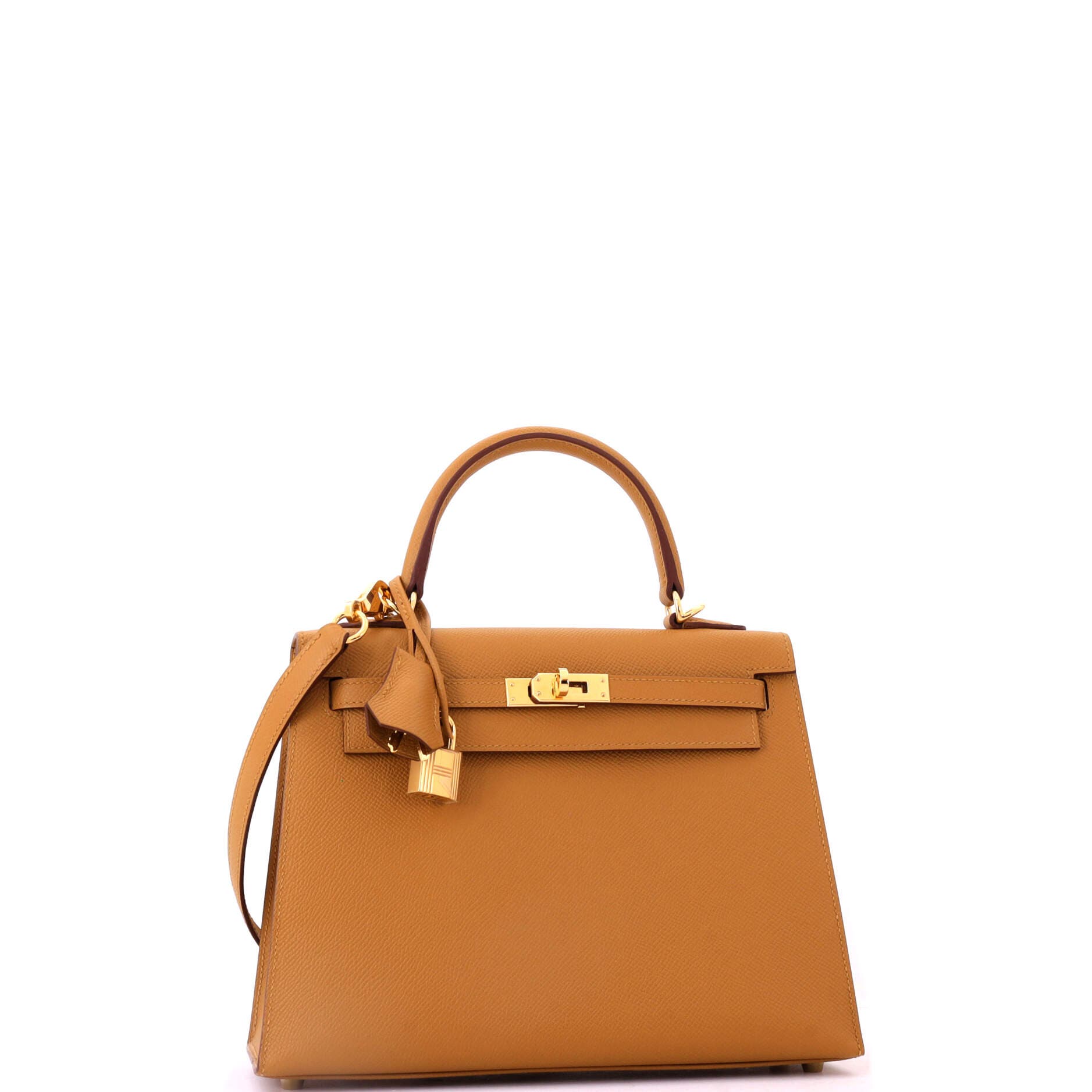 Pre-Owned Hermes Kelly Handbag Brown Epsom with Gold Hardware 25, Alternate, color, Sesame
