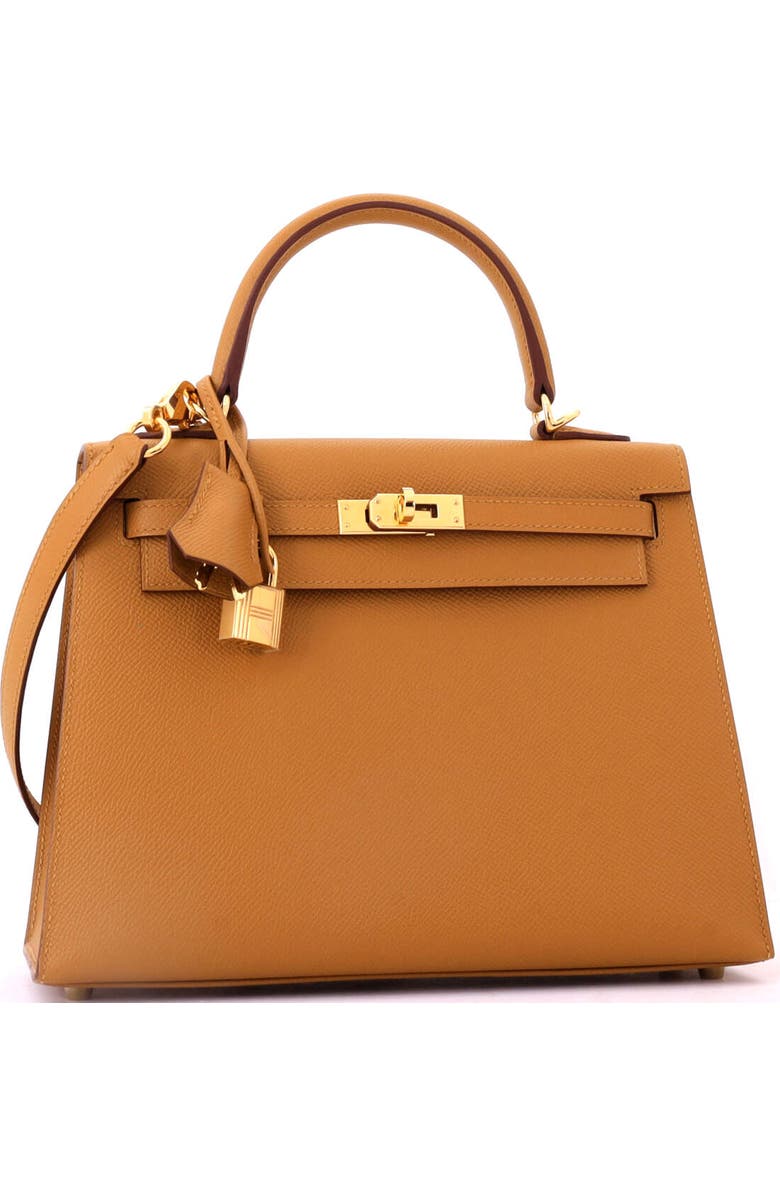 Pre-Owned Hermes Kelly Handbag Brown Epsom with Gold Hardware 25, Alternate, color, Sesame