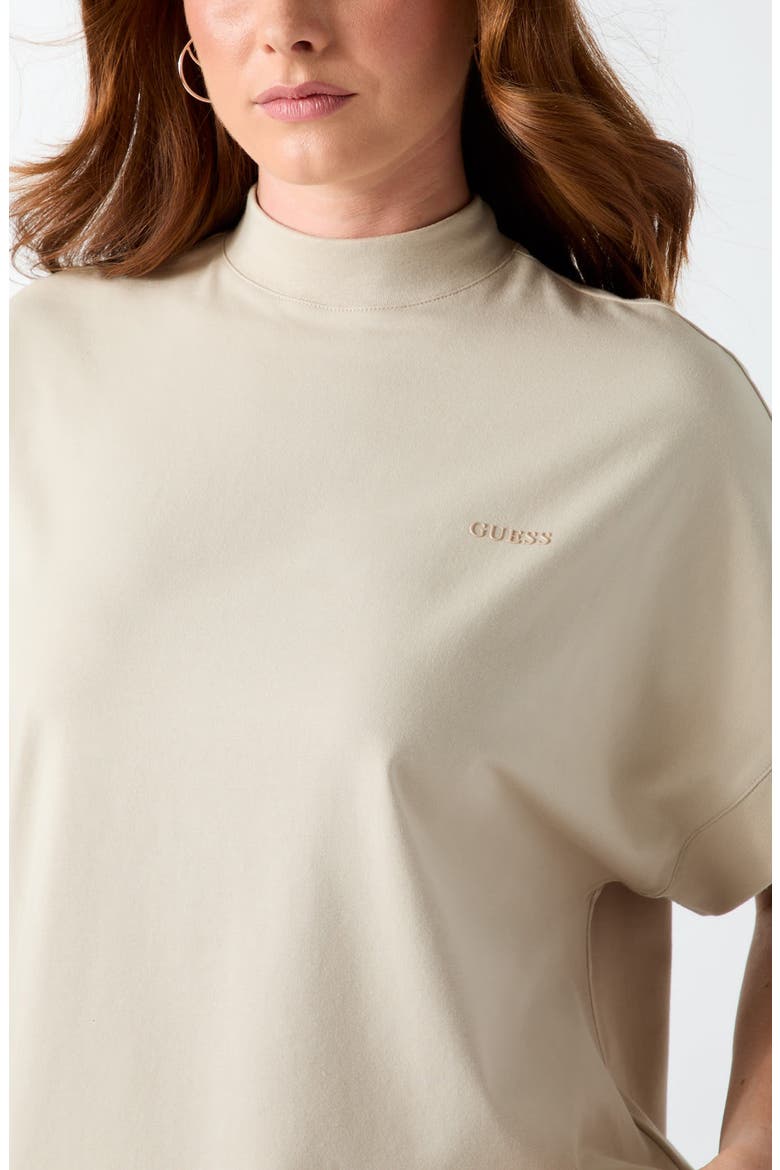 Brianna Mock Neck T-Shirt, Alternate, color, LIGHT BEIGE