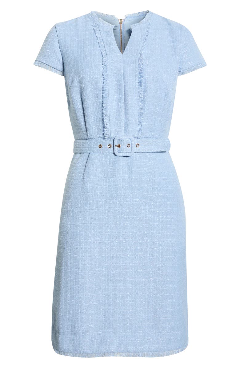 Tahari ASL Bouclé Sheath Dress, Main, color, Sky Blue