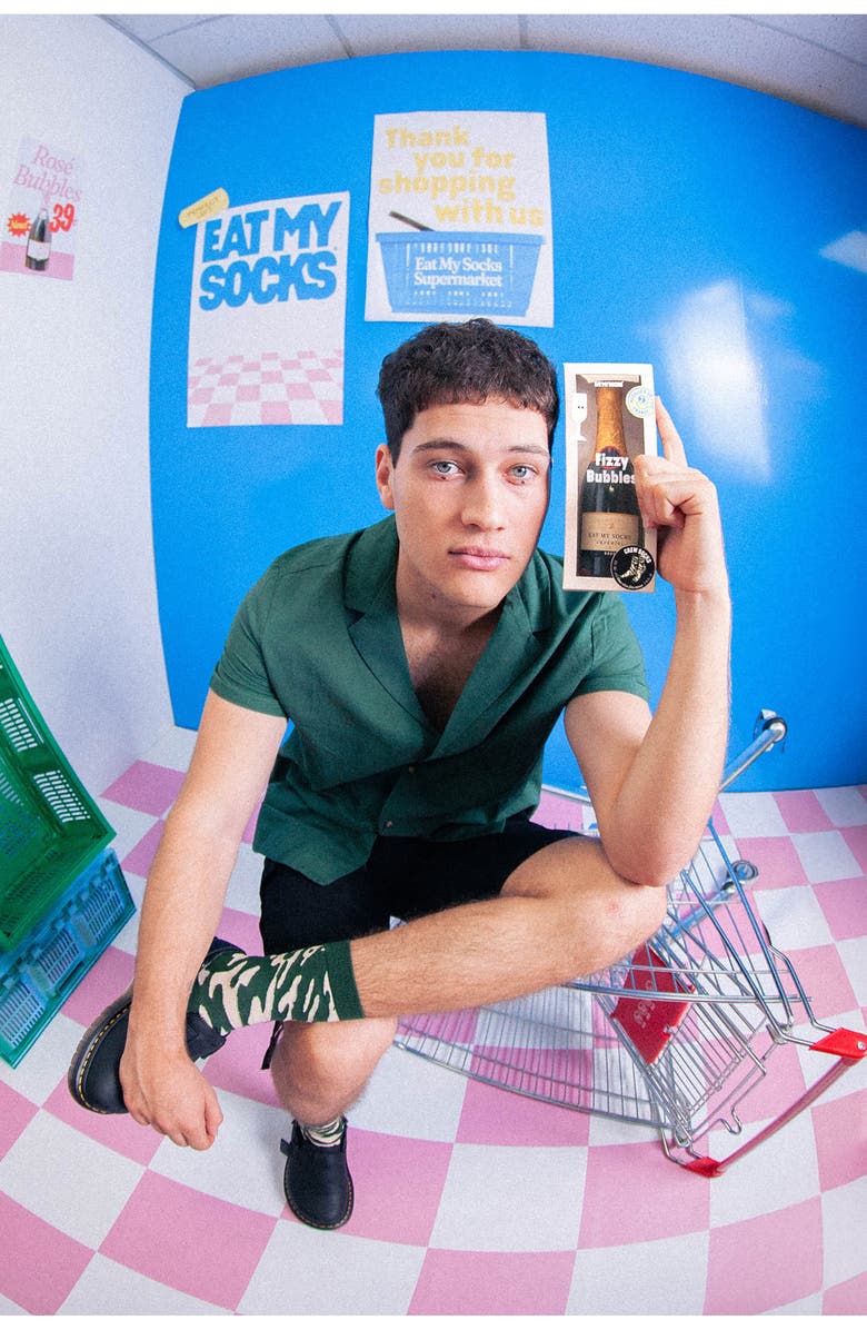 doiy Fizzy Bubbles Socks, Alternate, color, Green/ Ivory