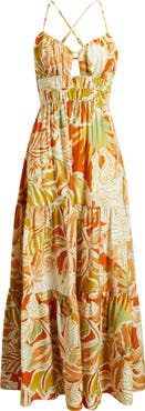 FLYING TOMATO Floral Print Sleeveless Maxi Dress
