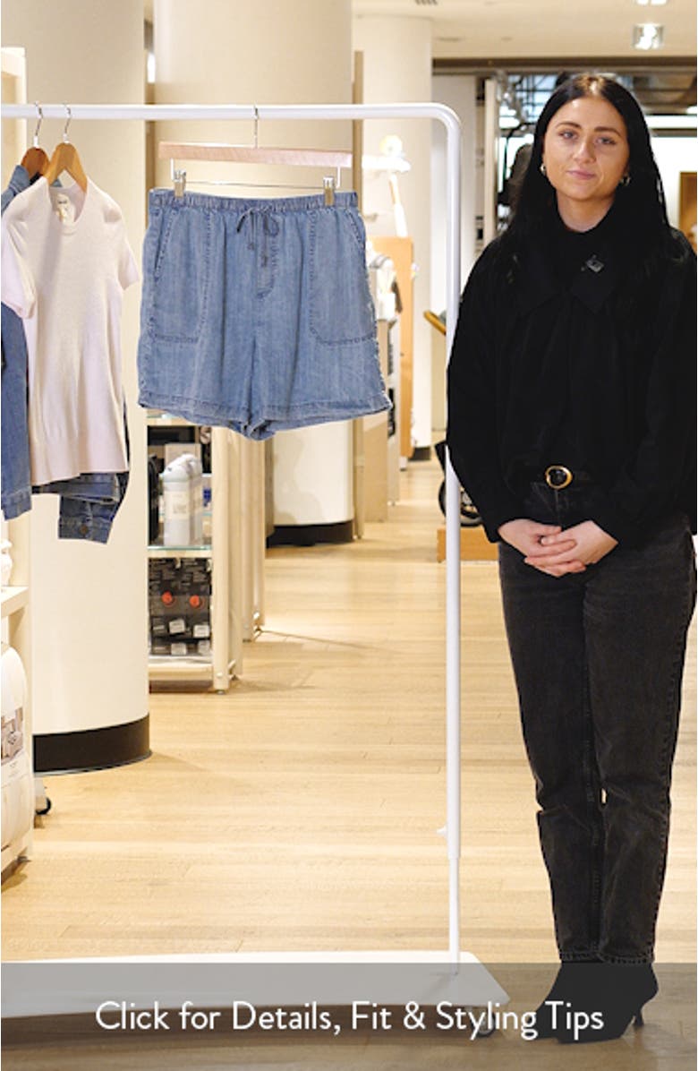 Yoko Tie Waist Chambray Shorts, sales video thumbnail