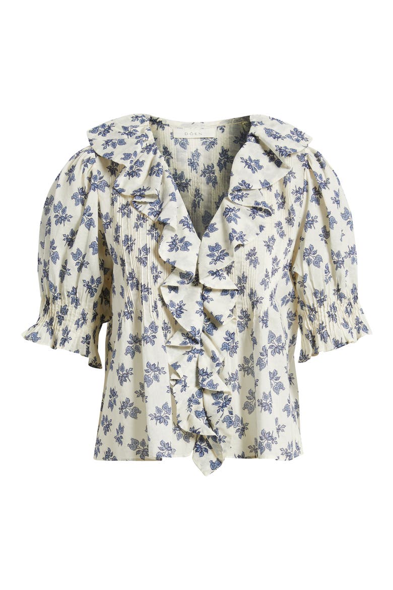 Henri Organic Cotton Voile Top, Alternate, color, BLEU ROSIER FLORAL