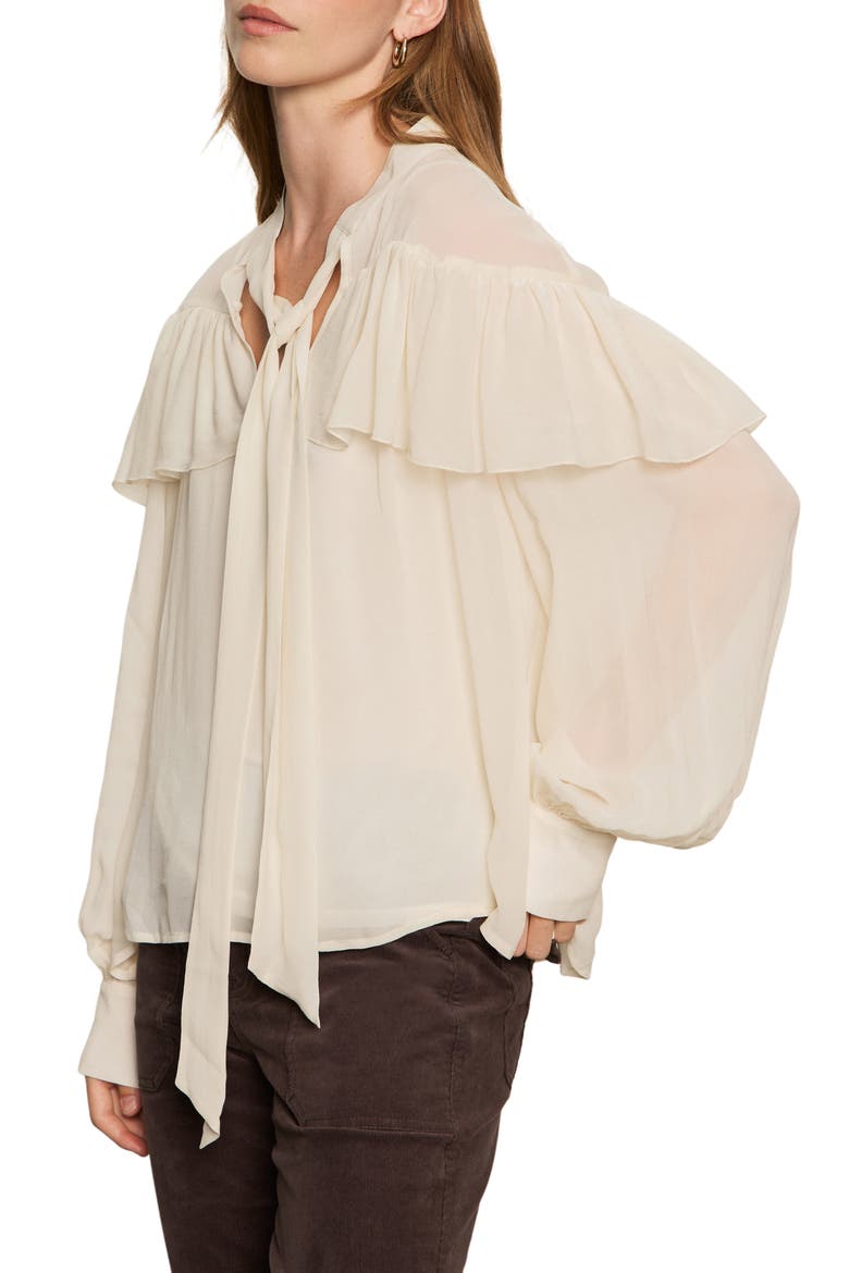 Fade Into You Ruffle Georgette Top, Alternate, color, VINTAGE IVORY