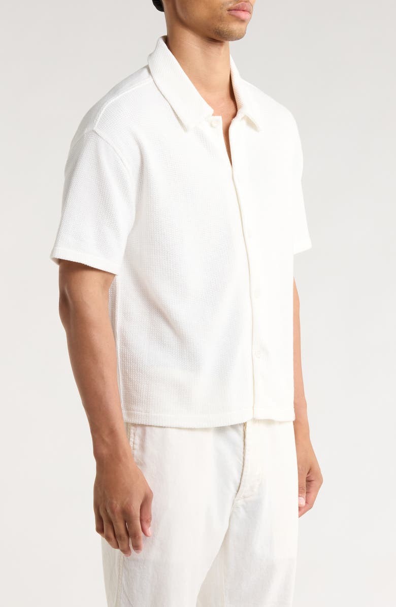 PacSun Stone Short Sleeve Button-Up Shirt, Alternate, color, Cream