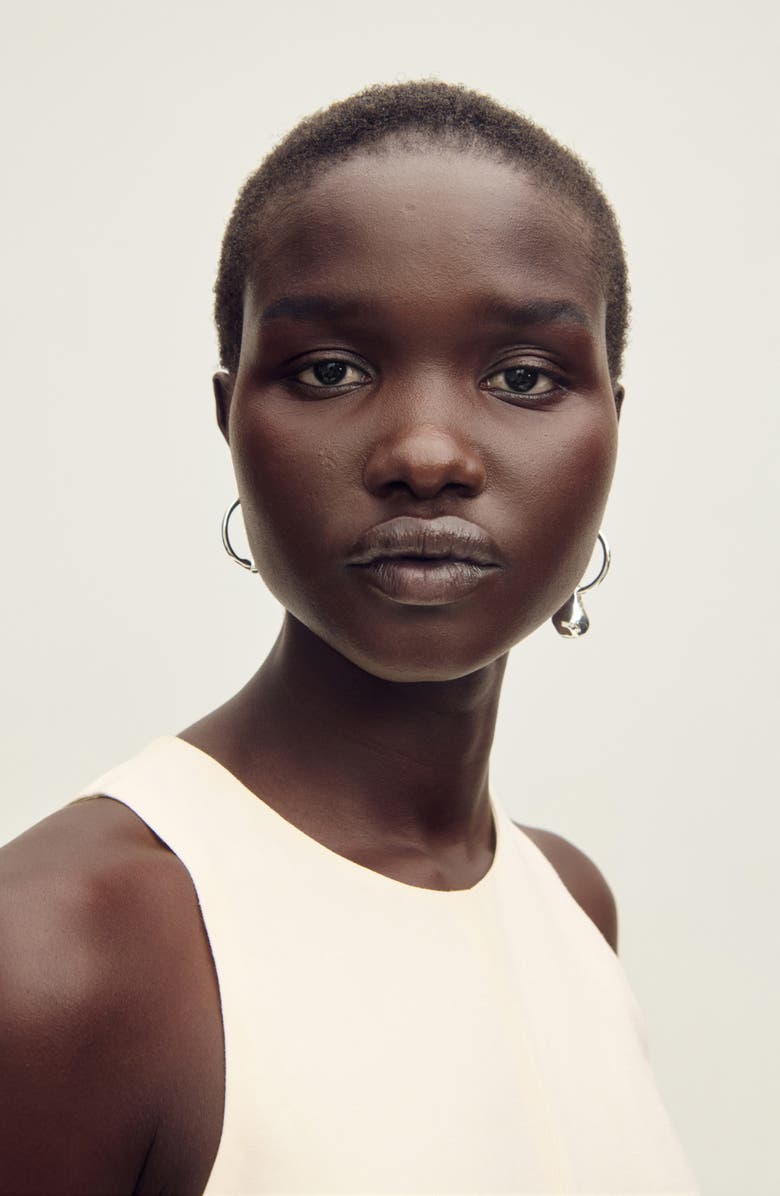 MANGO Frayed Hem Linen A-Line Dress, Alternate, color, 