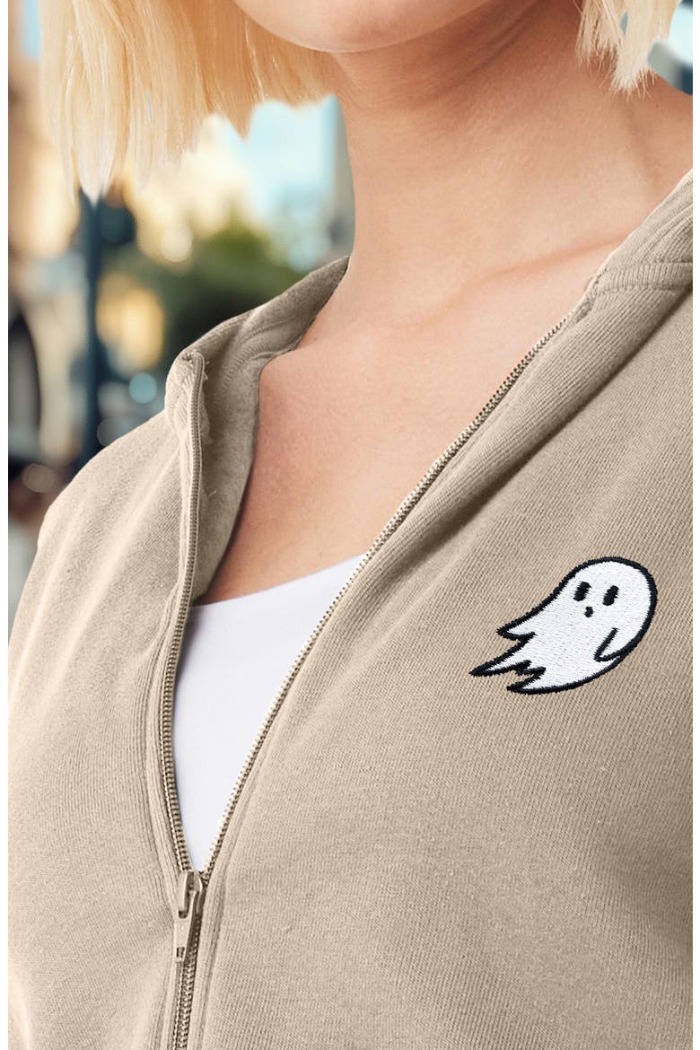 Ghost Fleece Zip Hoodie, Alternate, color, Tan