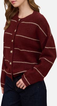 Blu Pepper Stripe Crewneck Cardigan