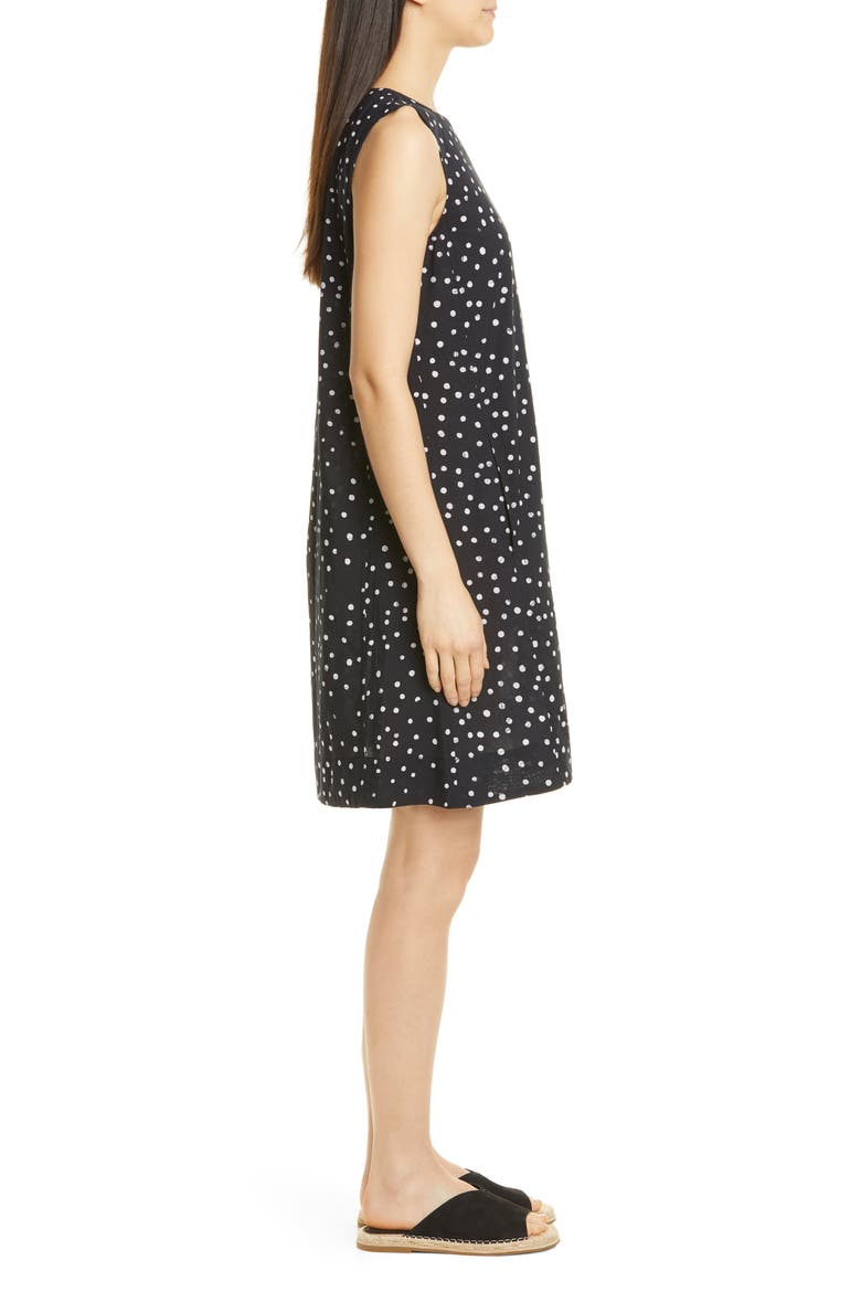 Dot Print Organic Cotton Shift Dress, Alternate, color, BLACK/ WHITE
