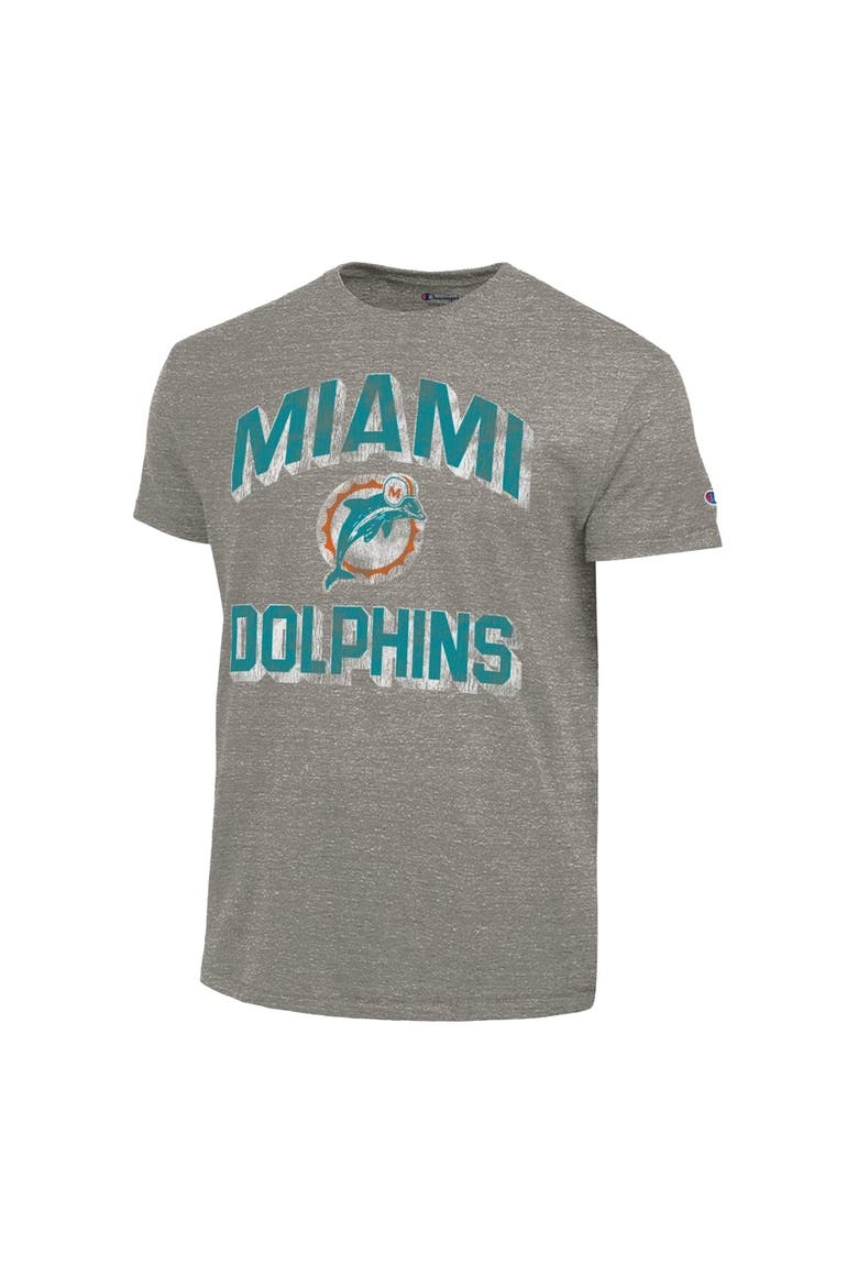 Men's Champion  Charcoal Miami Dolphins Ultimate Tri-Blend T-Shirt, Alternate, color, Charcoal